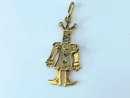 Italy 14K yellow gold articulate Court Jester pendant