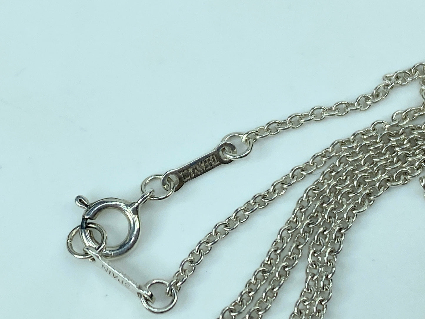 Tiffany & Co 925 Silver Elsa Peretti Open Heart 22mm pendant Necklace JR541