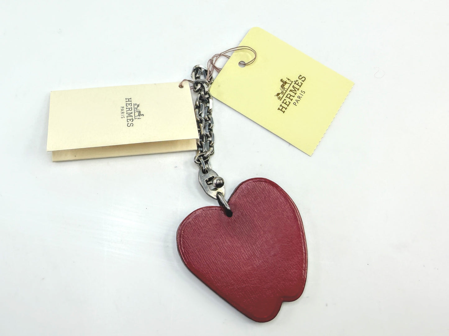 Vintage Hermès Red Apple Leather Bag Charm Key Holder GS817