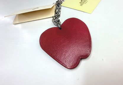 Vintage Hermès Red Apple Leather Bag Charm Key Holder GS817