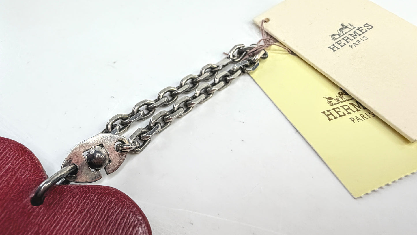Vintage Hermès Red Apple Leather Bag Charm Key Holder GS817