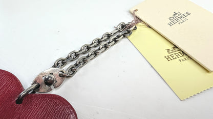 Vintage Hermès Red Apple Leather Bag Charm Key Holder GS817
