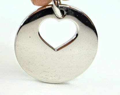 Vintage Cartier Open Heart Round Silver Tone Pendant Charm GS818