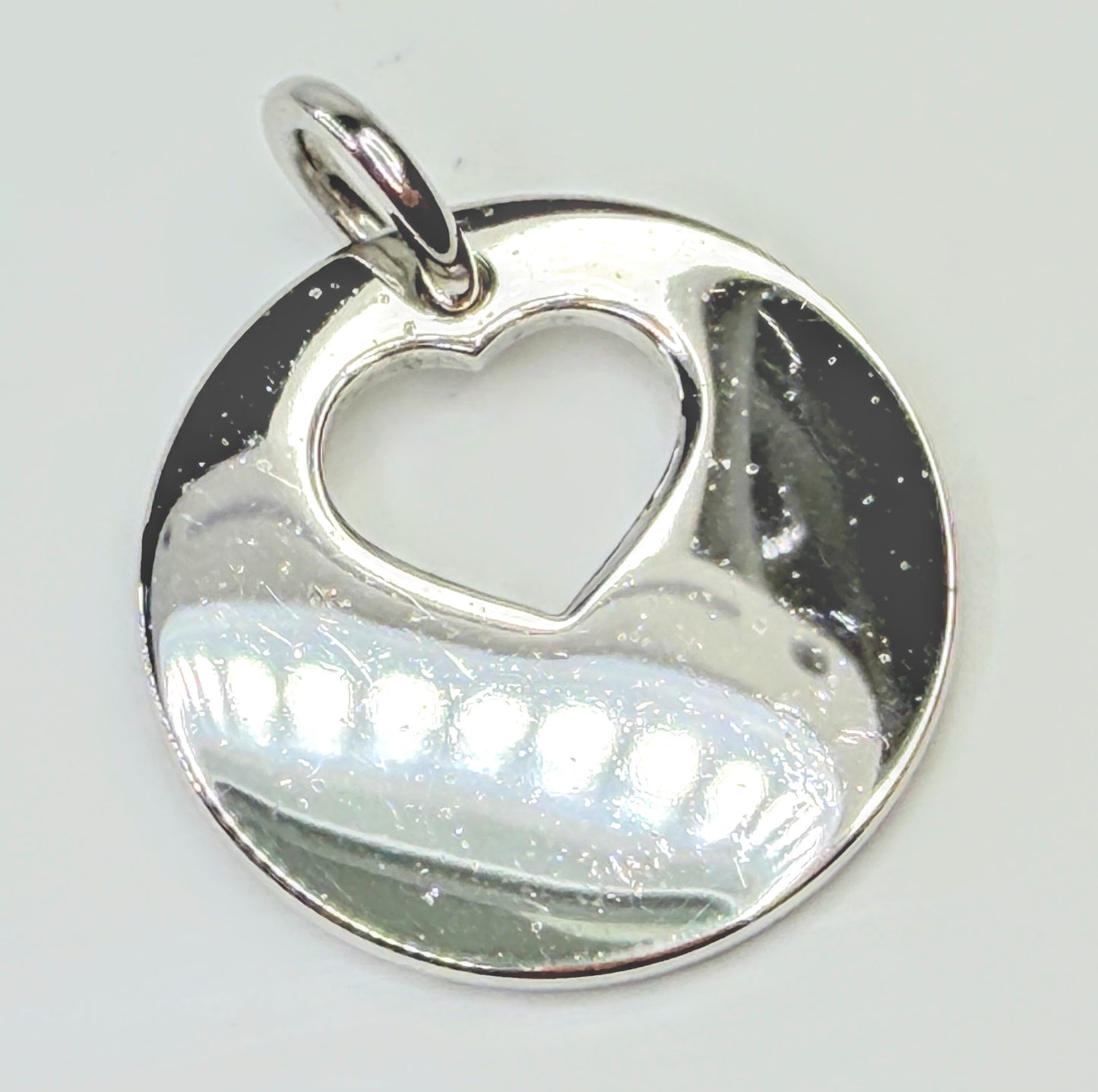 Vintage Cartier Open Heart Round Silver Tone Pendant Charm GS818