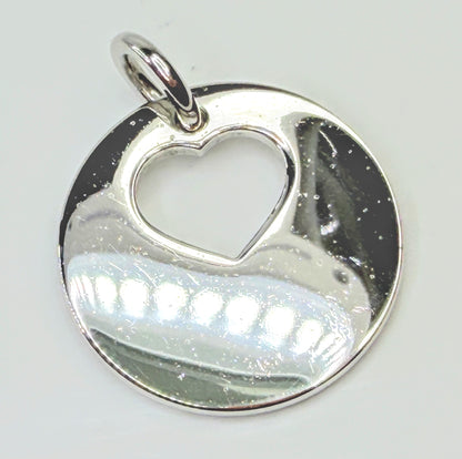 Vintage Cartier Open Heart Round Silver Tone Pendant Charm GS818