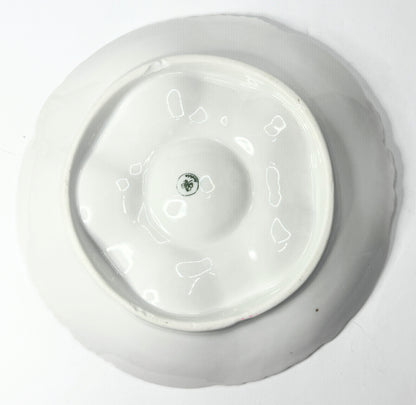 Antique Austria Oyster Plate with "Forget me not" blue flower gold gilt A479