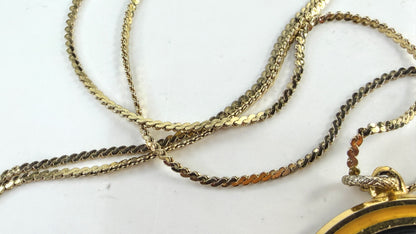 Vintage Gucci Italy Oversized GG Medallion Necklace 24.5" 35.4g GS820