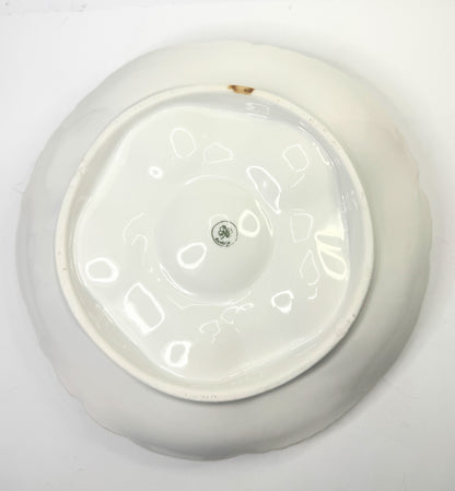 Antique Austria Oyster Plate with "Forget me not" blue flower gold gilt A479