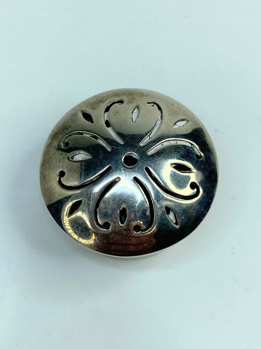 Sterling Silver Mexican Artisan Taxco Domed Openwork Geometric hinged box SS122