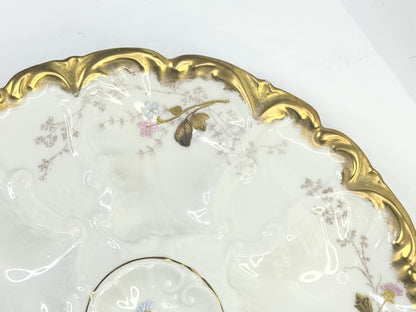 Antique Limoges Oyster Plate with Gold Paste 8.5" A480