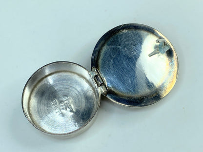 Sterling Silver Mexican Artisan Taxco Domed Openwork Geometric hinged box SS122