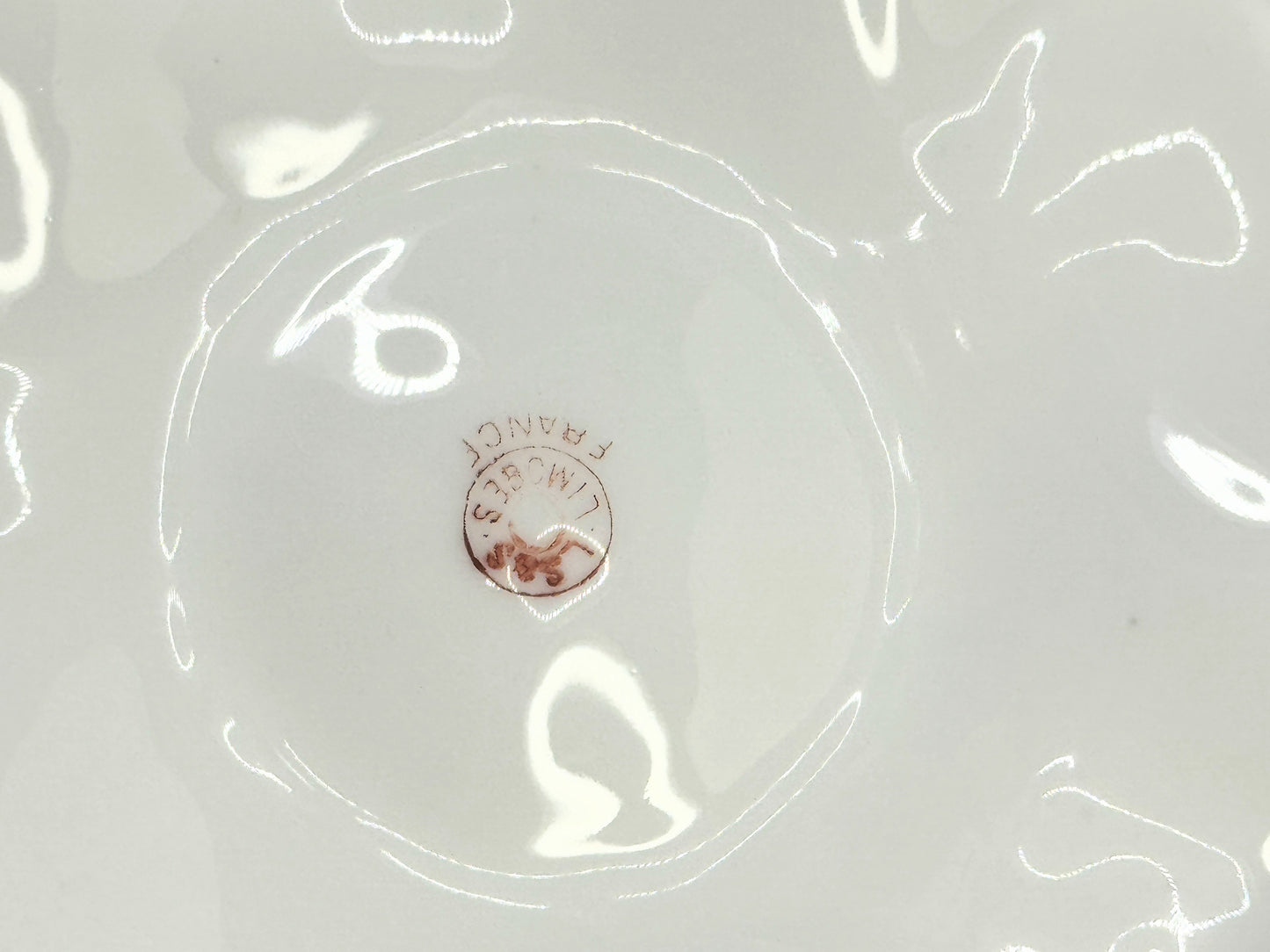 Antique Limoges Oyster Plate with Gold Paste 8.5" A480