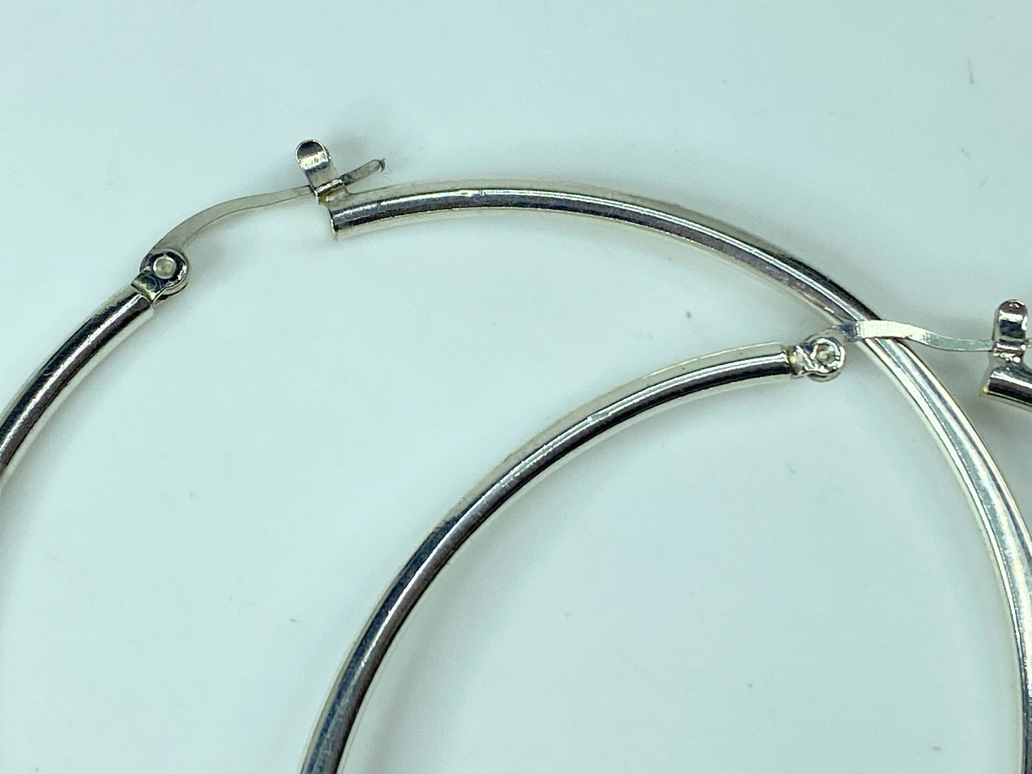 Tiffany & Co Elsa Peretti Large 2 3/4" Large Sterling Silver Hoop Earrings JR544
