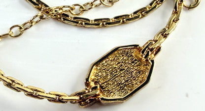 Vintage Christian Dior Simulated Cobalt Enamel Crystal Medallion Necklace GS830