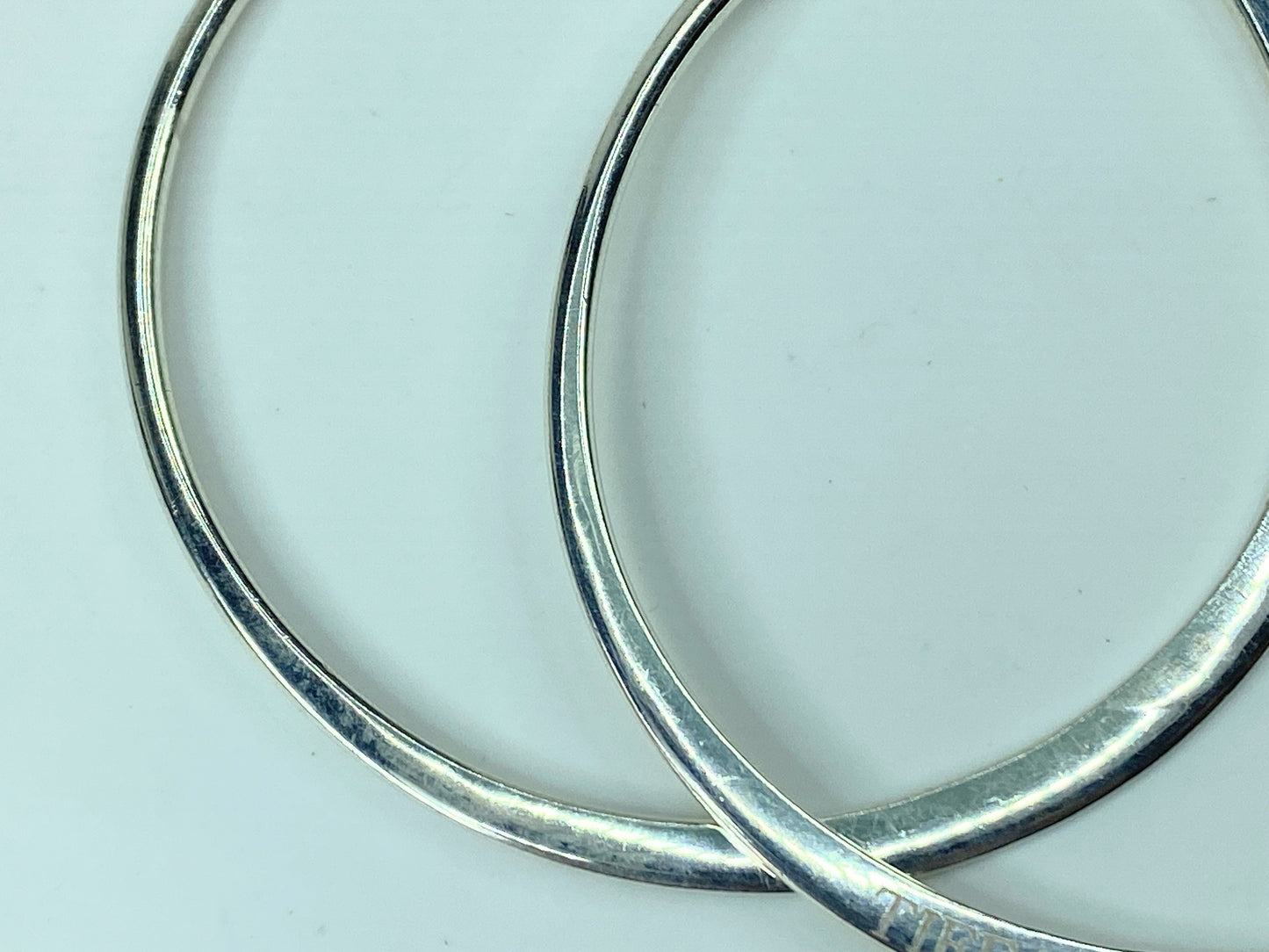 Tiffany & Co Elsa Peretti Large 2 3/4" Large Sterling Silver Hoop Earrings JR544