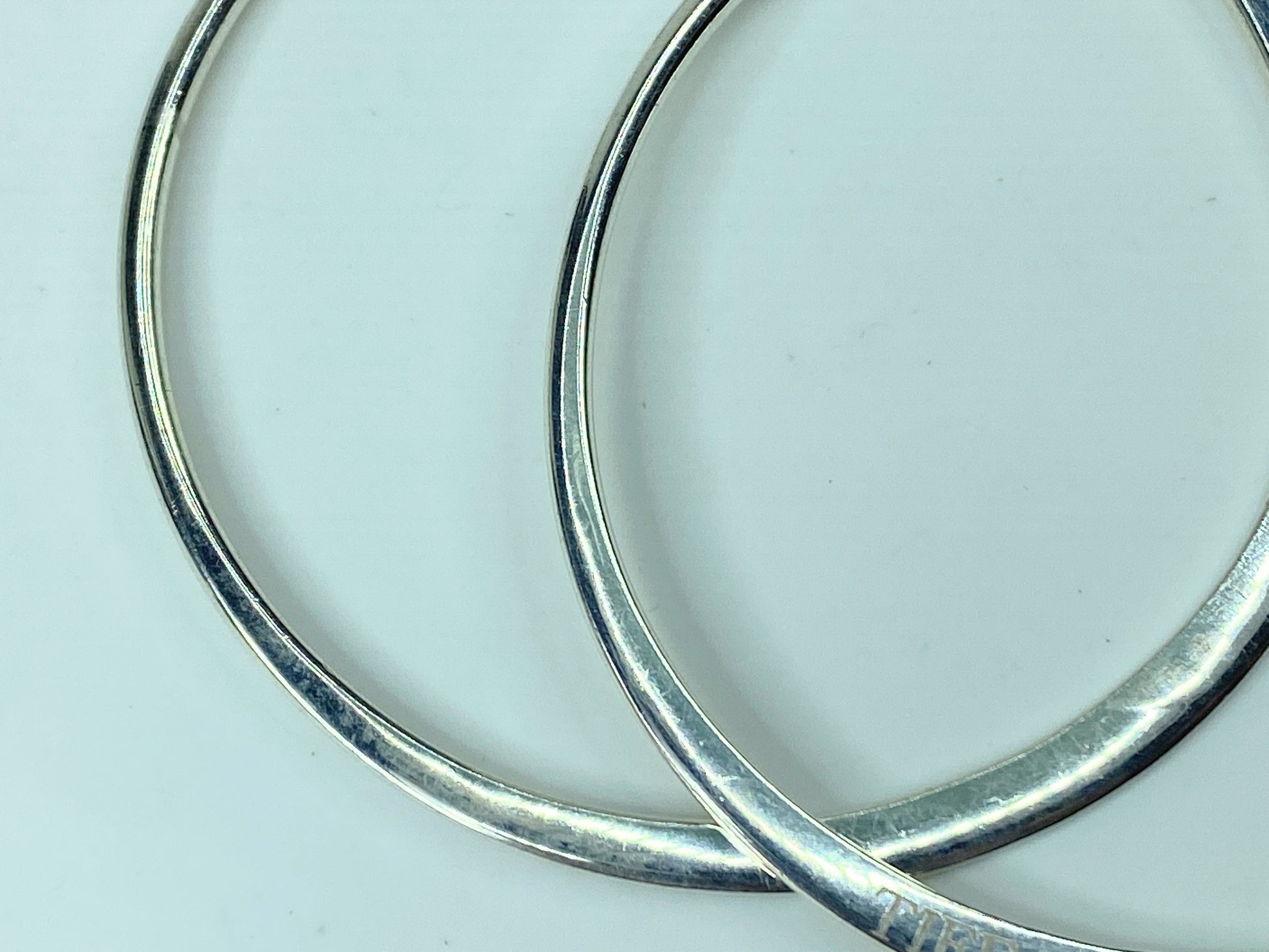 Tiffany & Co Elsa Peretti Large 2 3/4" Large Sterling Silver Hoop Earrings JR544