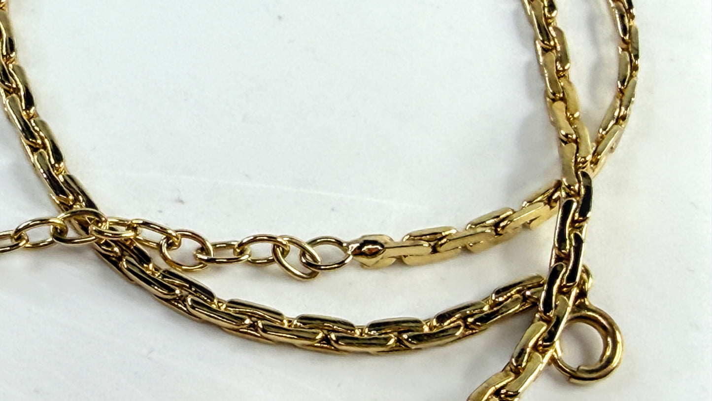 Vintage Christian Dior Simulated Cobalt Enamel Crystal Medallion Necklace GS830