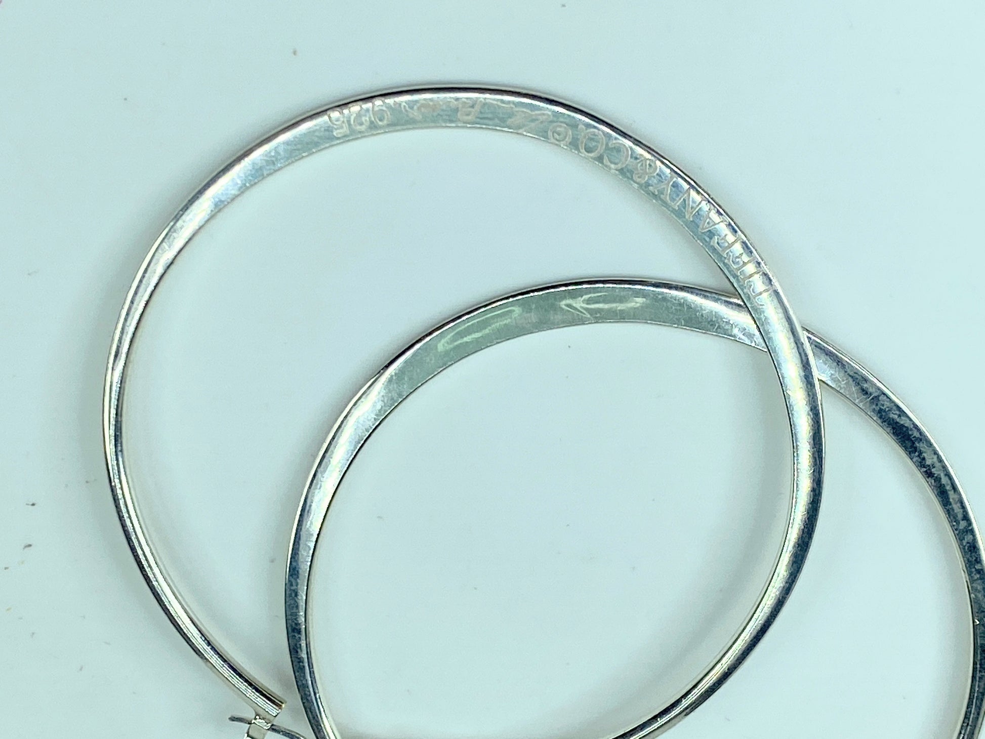 Tiffany & Co Elsa Peretti Large 2 3/4" Large Sterling Silver Hoop Earrings JR544