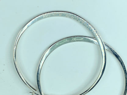 Tiffany & Co Elsa Peretti Large 2 3/4" Large Sterling Silver Hoop Earrings JR544