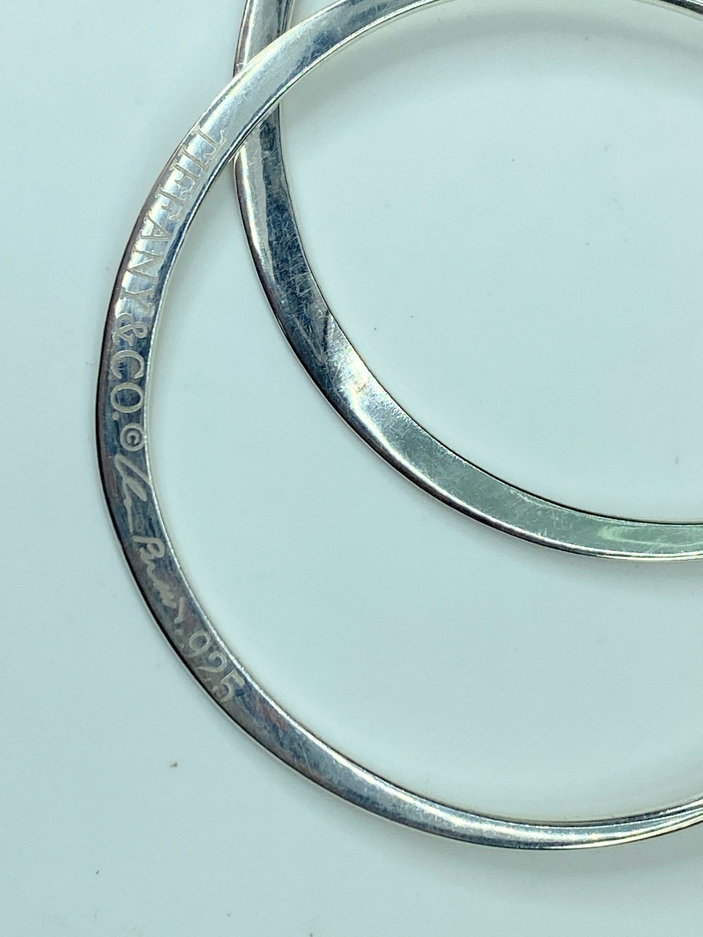 Tiffany & Co Elsa Peretti Large 2 3/4" Large Sterling Silver Hoop Earrings JR544