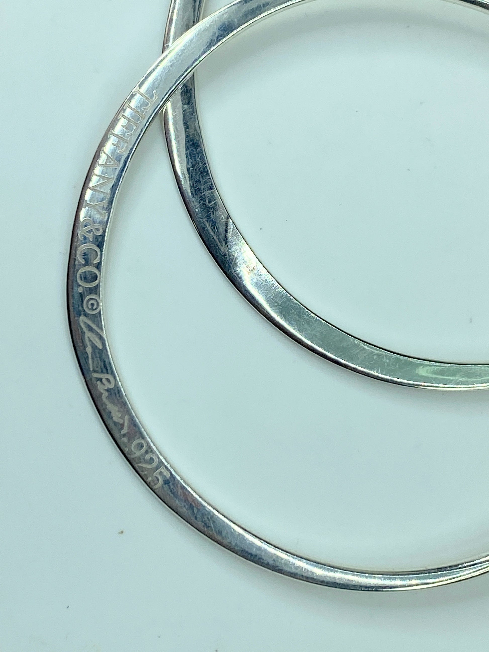 Tiffany & Co Elsa Peretti Large 2 3/4" Large Sterling Silver Hoop Earrings JR544