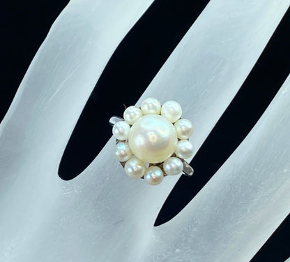 Mikimoto SS Akoya pearl ring diameter approx. 3.3-7.7mm