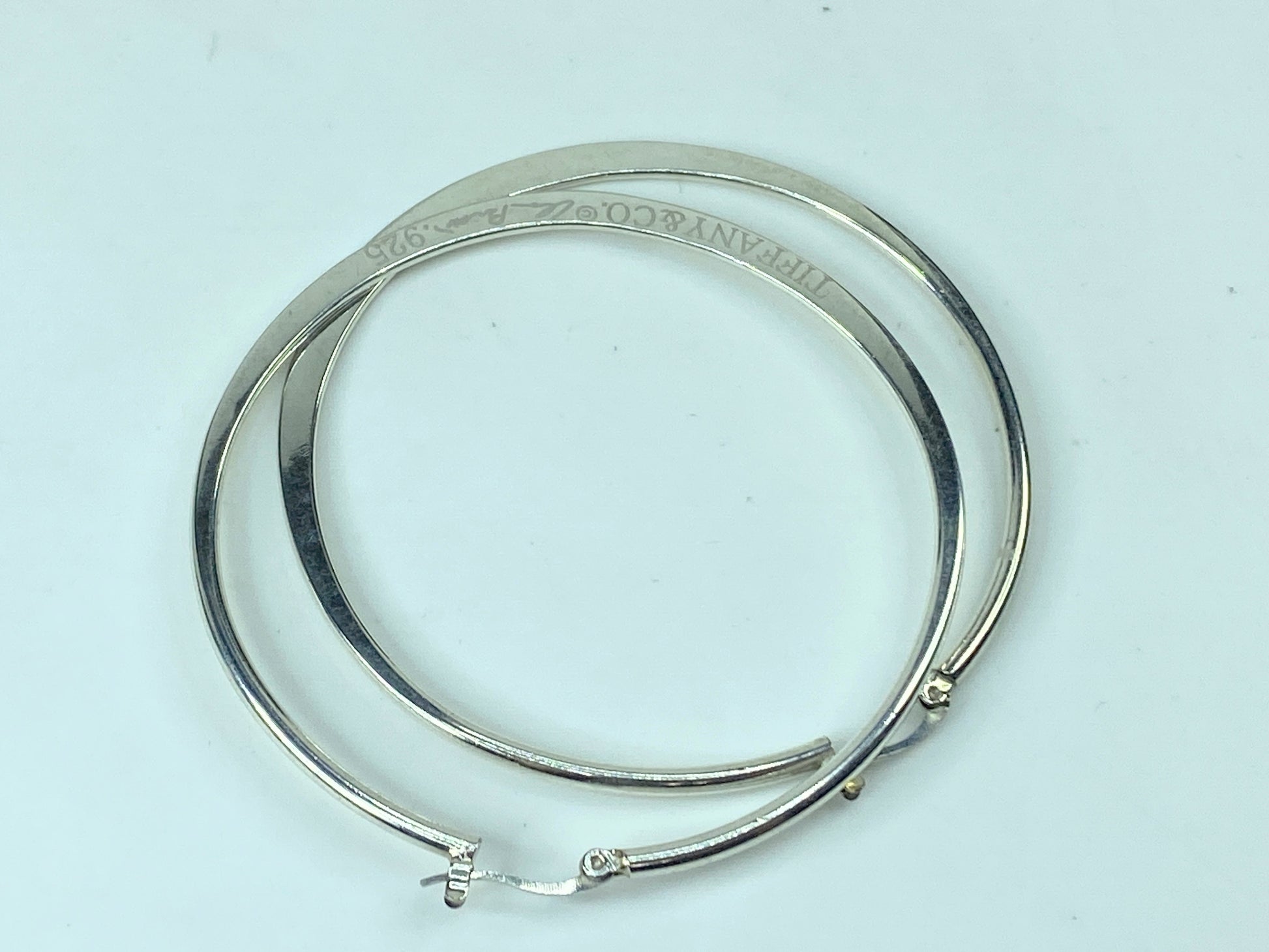Tiffany & Co Elsa Peretti Large 2 3/4" Large Sterling Silver Hoop Earrings JR544