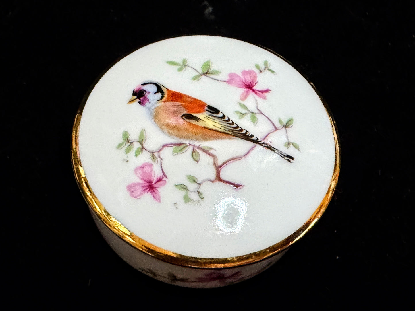 Vintage Limoges Hand Painted Bird Porcelain Trinket Box A1103