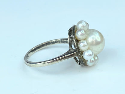 Mikimoto SS Akoya pearl ring diameter approx. 3.3-7.7mm