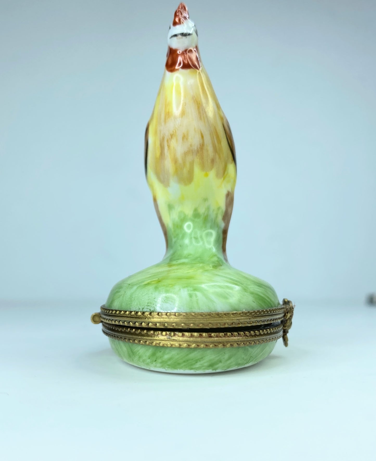 Fantastic ROOSTER ~ Limoges Trinket Box ~ Peint main  A79