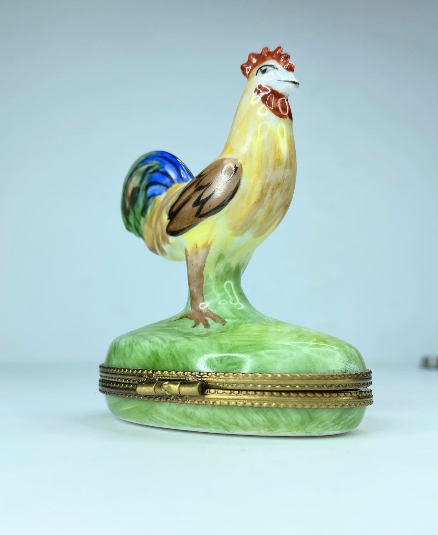 Fantastic ROOSTER ~ Limoges Trinket Box ~ Peint main  A79