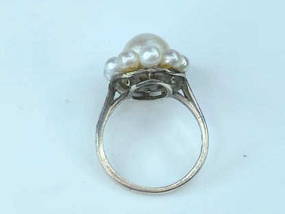 Mikimoto SS Akoya pearl ring diameter approx. 3.3-7.7mm