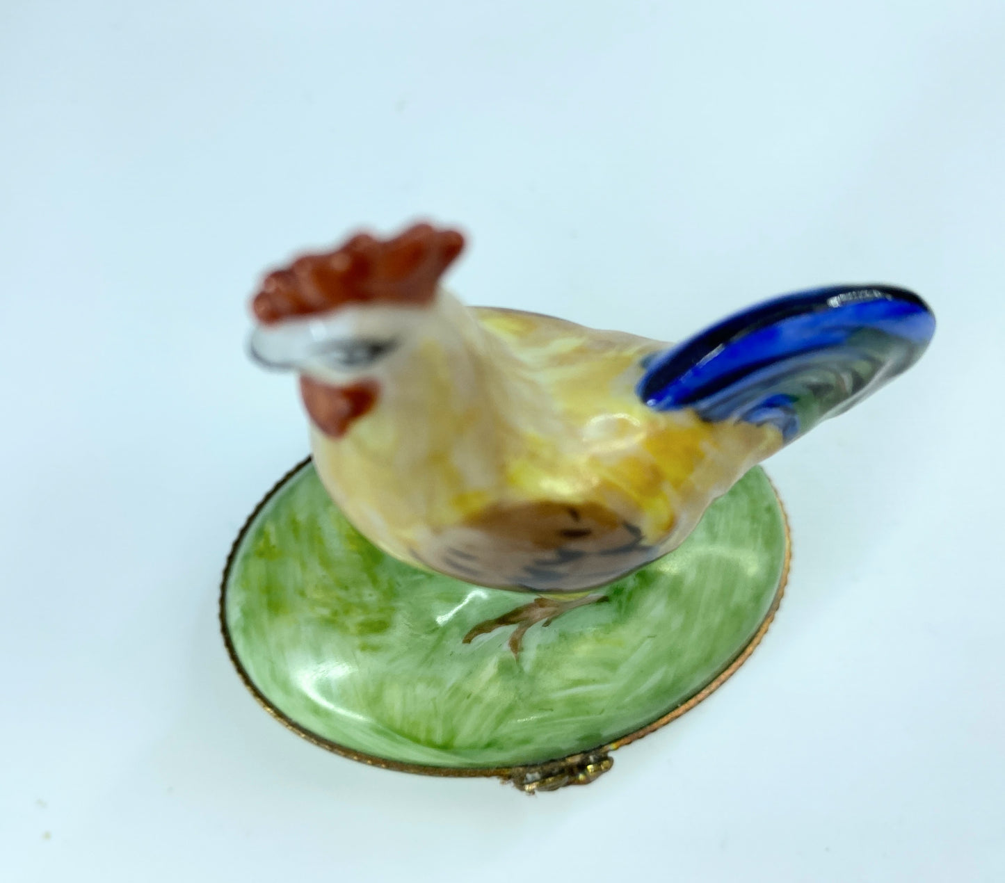 Fantastic ROOSTER ~ Limoges Trinket Box ~ Peint main  A79