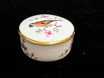 Vintage Limoges Hand Painted Bird Porcelain Trinket Box A1103