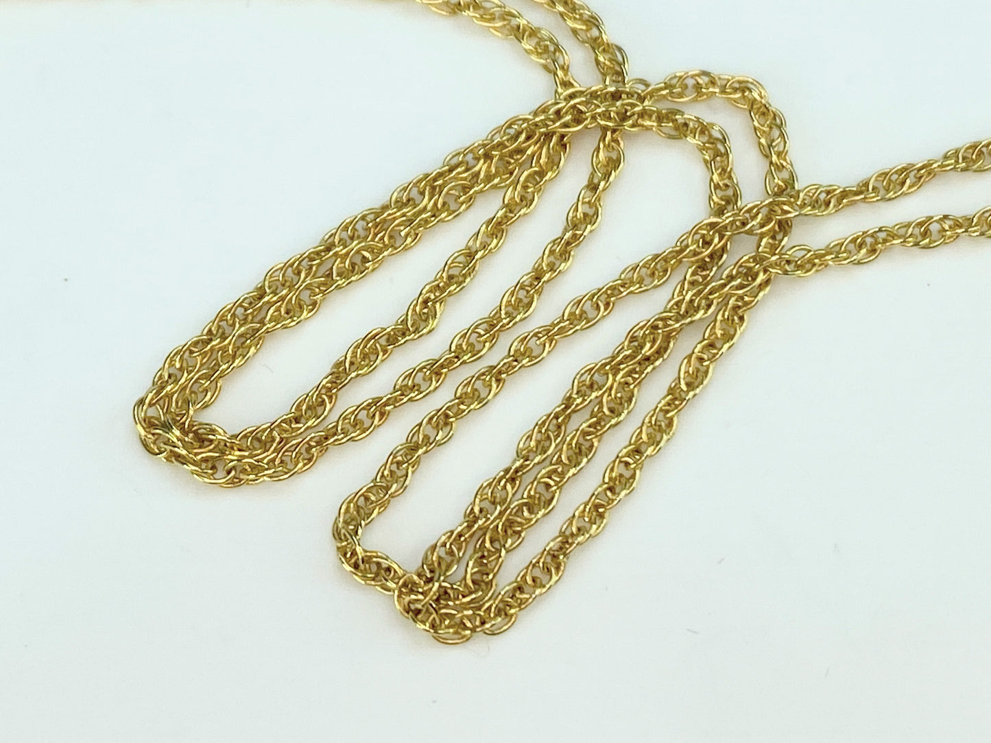 14K yellow gold Swan pendant rope link necklace 18" 4.4 gram JR9810