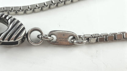 Vintage Gucci Sterling Silver Scroll Letter L Pendant Necklace 18.5" JR1746