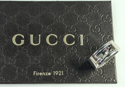 Vintage Gucci Sterling Silver G Logo Cut-Out Band Ring 8.33mm