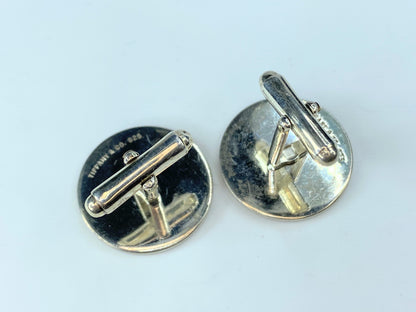 Tiffany & Co. Vintage Enameled Nautical Flag "Tiffany" SS Cufflinks