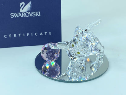 Swarovski Crystal: 631856 Kitten with Pink Ball COA display mirror SS51