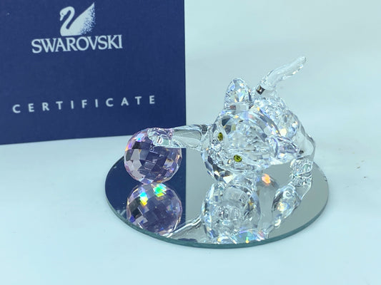 Swarovski Crystal: 631856 Kitten with Pink Ball COA display mirror SS51