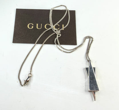Vintage Gucci Sterling Silver ex-large Star of David Necklace 20" 2"x27mm JR1620