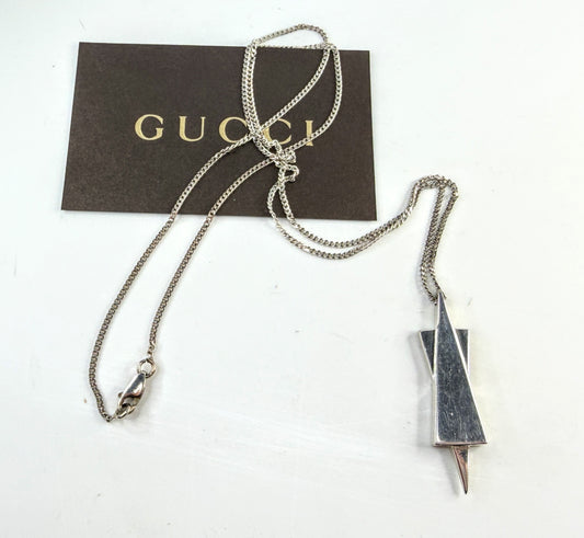 Vintage Gucci Sterling Silver ex-large Star of David Necklace 20" 2"x27mm JR1620