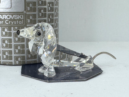 Swarovski Crystal Dachshund Miniature with Metal Tail Figurine MIB 2.5" S233