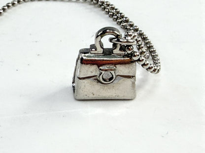 Vintage Salvatore Ferragamo Crystal Gancini & Handbag Necklace 16" 8.7g GS825