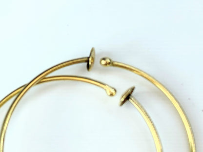 Dainty 14K yellow gold 27.0mm hoop dangle clip on earrings