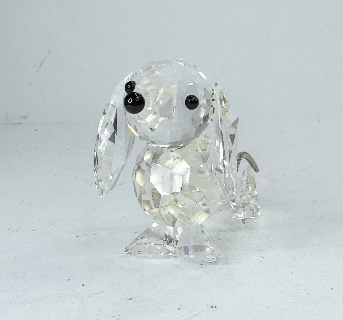 Swarovski Crystal Dachshund Miniature with Metal Tail Figurine MIB 2.5" S233