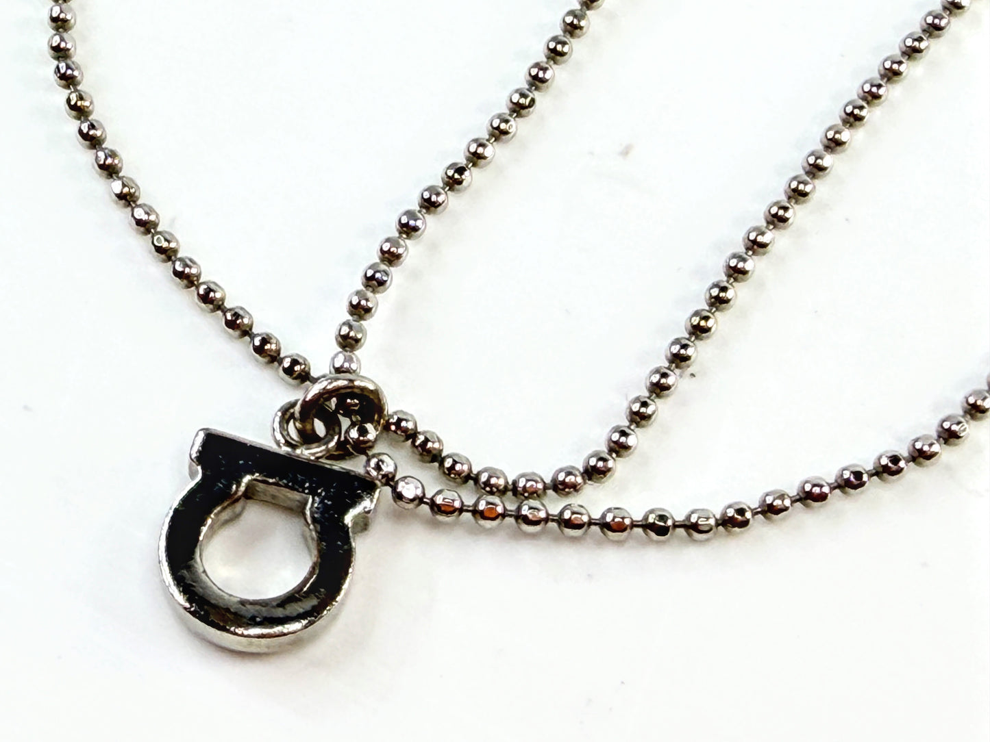 Vintage Salvatore Ferragamo Crystal Gancini & Handbag Necklace 16" 8.7g GS825