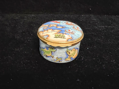 Halcyon Days Enamels New World Map Trinket Box A1110