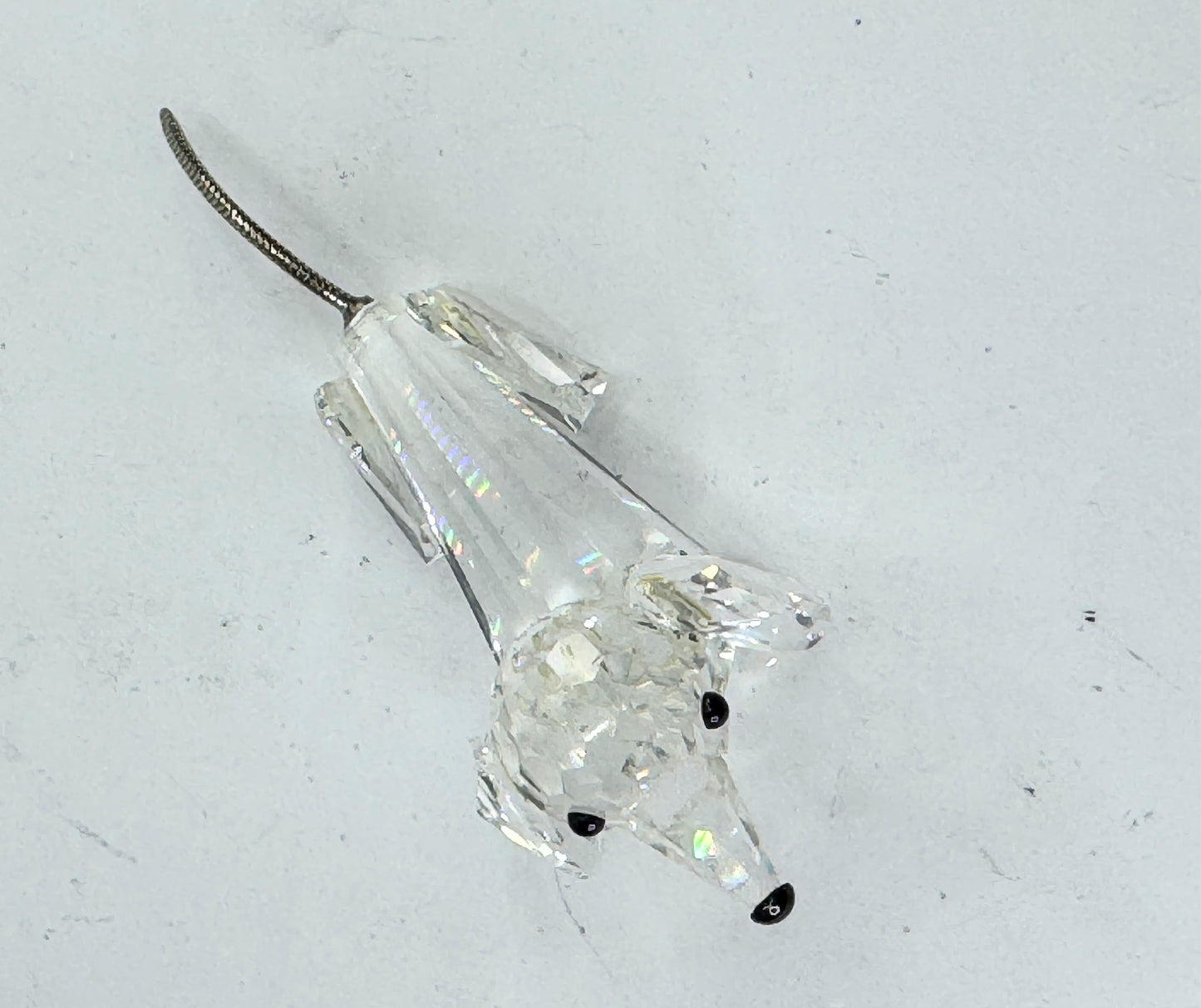 Swarovski Crystal Dachshund Miniature with Metal Tail Figurine MIB 2.5" S233