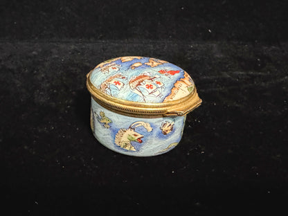Halcyon Days Enamels New World Map Trinket Box A1110